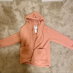 Hollister Pink Teddy Coat Jacket